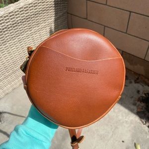 Portland leather goods small circle purse Honey
